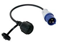CEE adapterkabel - CEE han til CEE7/3 hun, 3G2.5 (40cm)