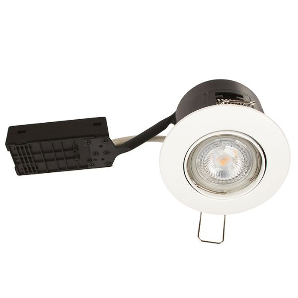 LED spot 5W dæmpbar flimmerfri 3000K 450Lm - Rund, mat hvid