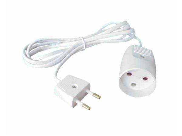 Forlængerledning - DK u. jord, Hvid (5m)