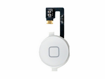 Home knap til iPhone 4 - Inkl. flexkabel, Hvid