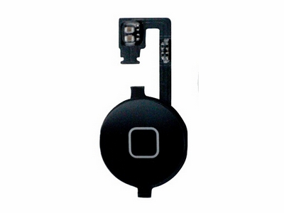 Home knap til iPhone 4 - Inkl. flexkabel, Sort