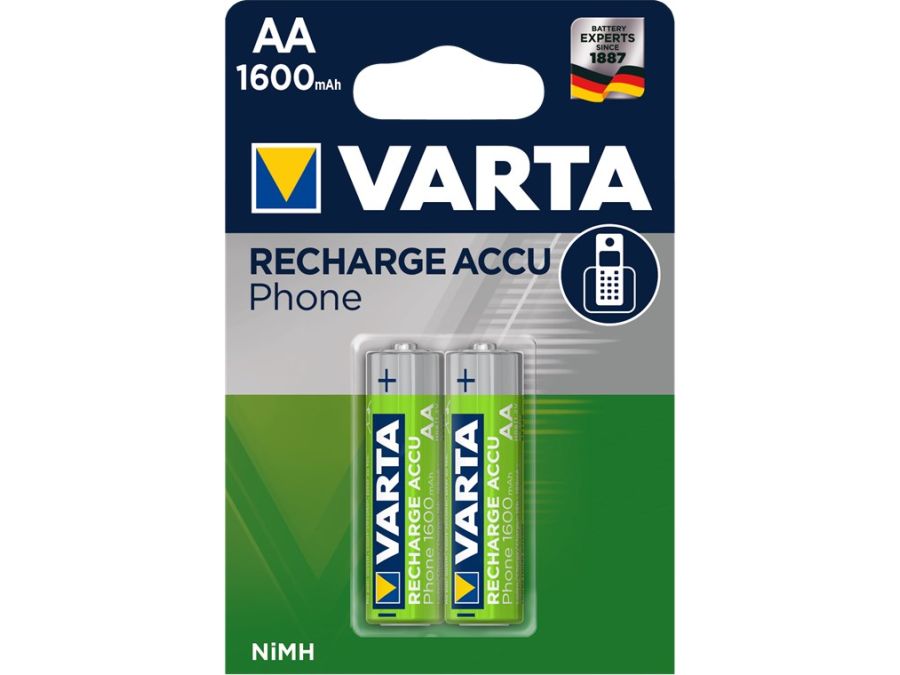 NiMH AA/HR6 batteri - 1,2V 1600mAh (2 stk.)
