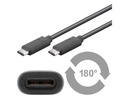 USB 3.1 SuperSpeed kabel - 2 x USB-C han (3A), Sort (2m)