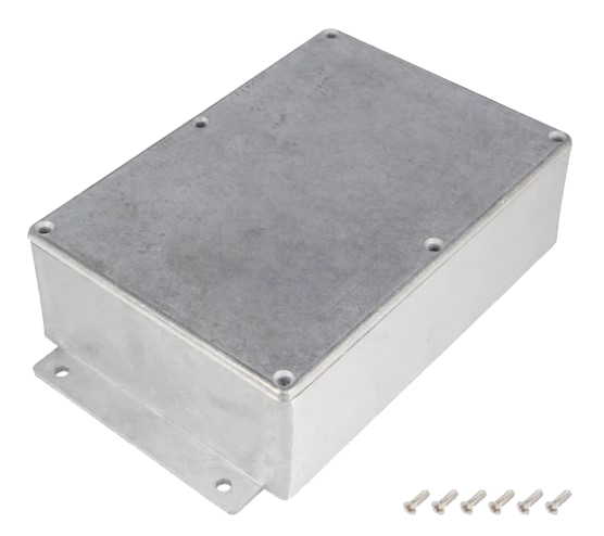 Aluminiumskabinet m. flanger, 171x121x55mm (IP66)