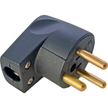 Vinkelstikprop rund m/jord sort 230V 16A