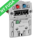 Fuga stikk. hospital 2-pol m/jord med afbryder 1m½