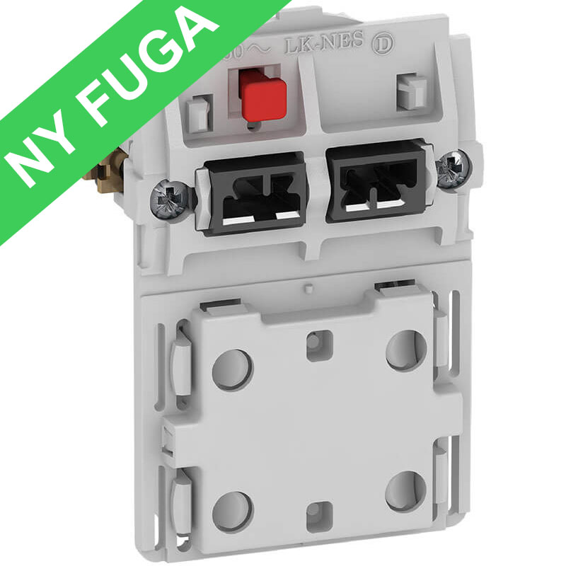 Fuga dob. stikkontakt 2-polet med afbrydere 1½m