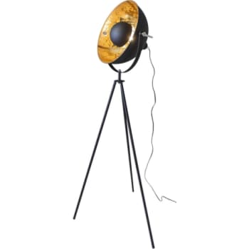 Captain Mini Gulvlampe H145 cm, E27, sort/sort guld skærm