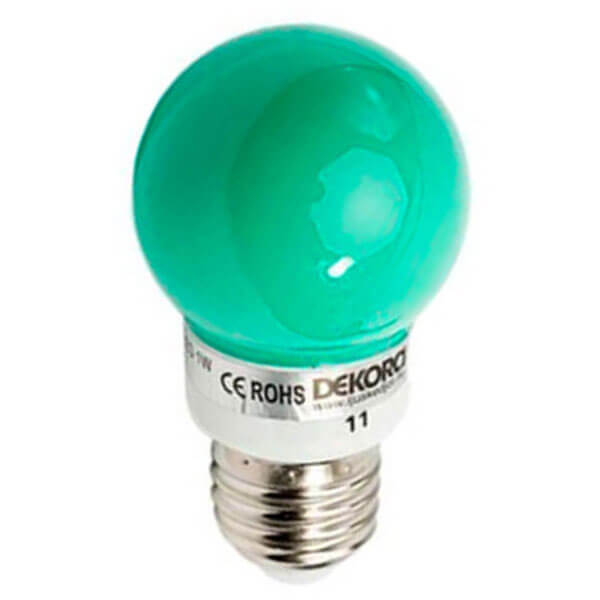 DECO Kronepære Ø50mm LED 1W E27 Grøn