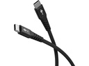 USB-C til USB-C Supersoft PD Tekstilkabel, 3A, Sort (1m)