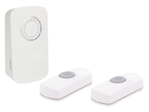 Trådløs dørklokke - 2 ringetryk, Batteridrevet