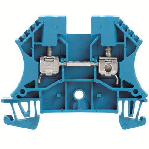 WDU  gennemgangsklemme 4mm² blå for dinskinne