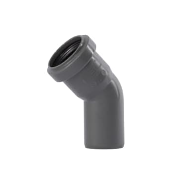 40 mm x 45° Bøjning afløb PP grå