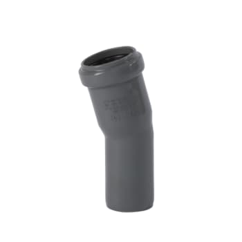 32 mm x 15° Bøjning afløb PP grå
