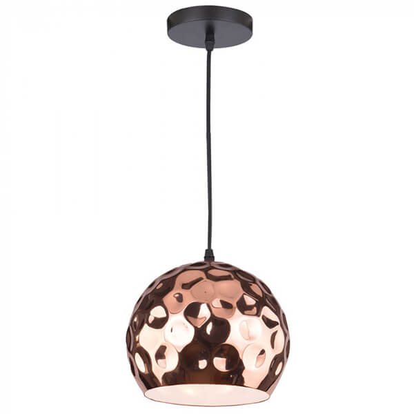 Kobber pendel lampe E27 - Rosa/Guld