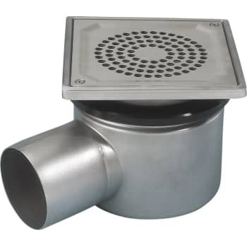 ACO 75 mm afløbsskål til beton, uden studs, vandret, lav