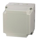 Fibox med gråt låg - 130x130x125 - 4 skruehuller