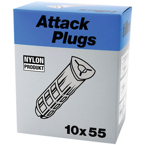 Plugs attack til gasbeton og leca 10x55mm grå - pr. stk.