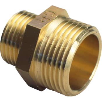 3/8" x 1/4" Brystnippel, messing afzinkningsfri