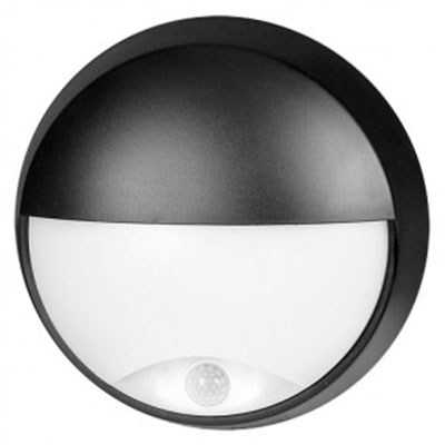 LED væglampe m. sensor halvcirkel 14W 4200K IP54