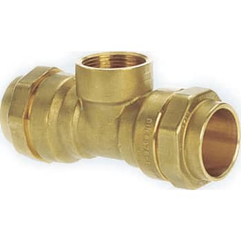 Isiflo 40 mm x 1.1/4" tee med muffe, messing, PN16