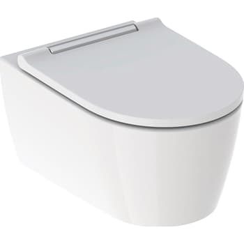 Geberit ONE Rimfree toiletskål med krom kant inkl. toiletsæde