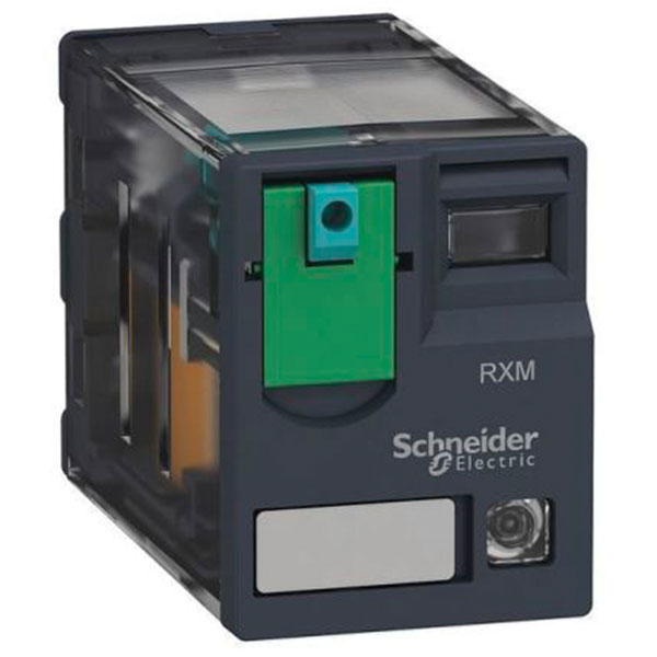 Schneider Electric relæ 2-polet skifte plug in 24V DC spole