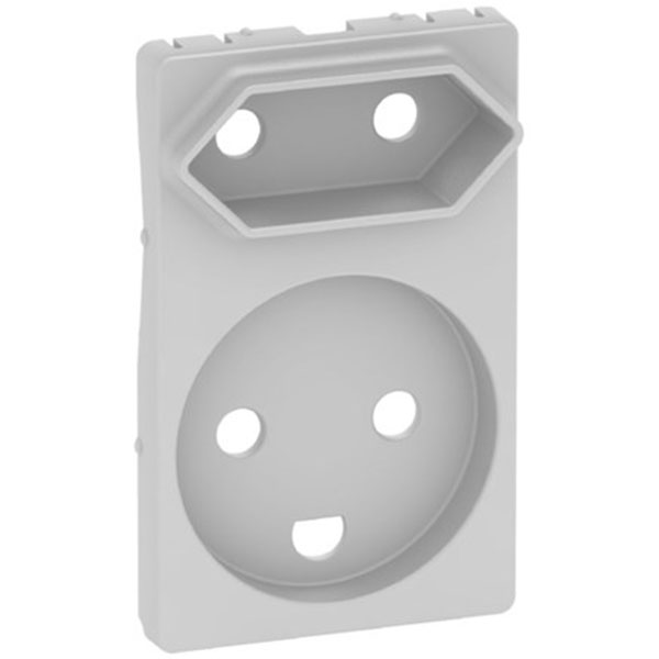 Fuga afdækning dobbelt stikkontakt 1 flad lysegrå