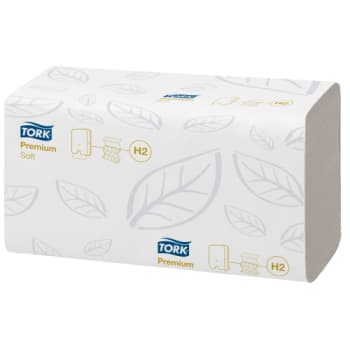 Tork håndklædeark 100288 H2, M-fold, 2-lags, hvid, 110 ark