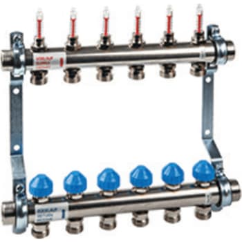 WATTS manifold 1", flowmeter, endesæt og beslag, 4 kredse