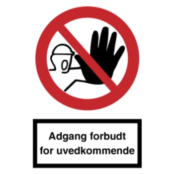 Skilt adgang forbudt f/uvedkom