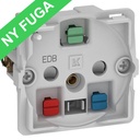 Fuga stikkontakt EDB 2-pol m/jord og LED lampe 1m