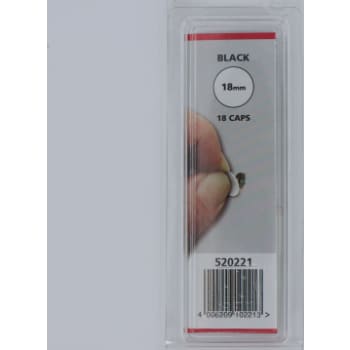 Dækhætte selvklæbende Ø18 mm, sort, 18 stk.