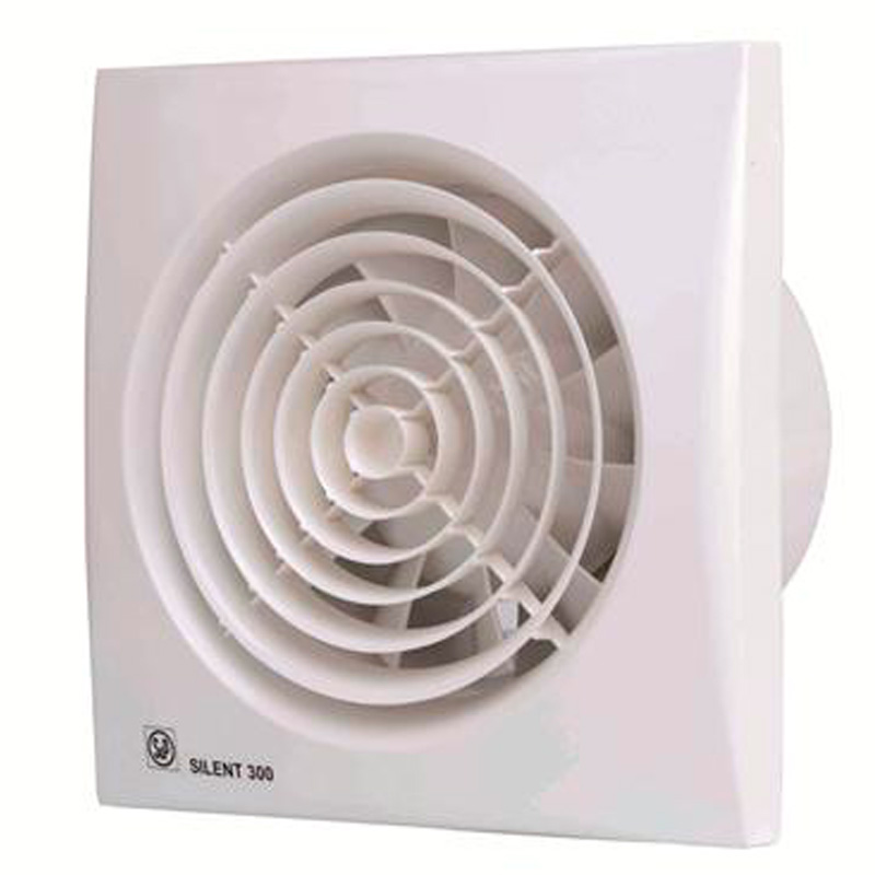 Ventilator Silent 300CHRZ m. kontraspjæld, timer, hygrostat og kugleleje