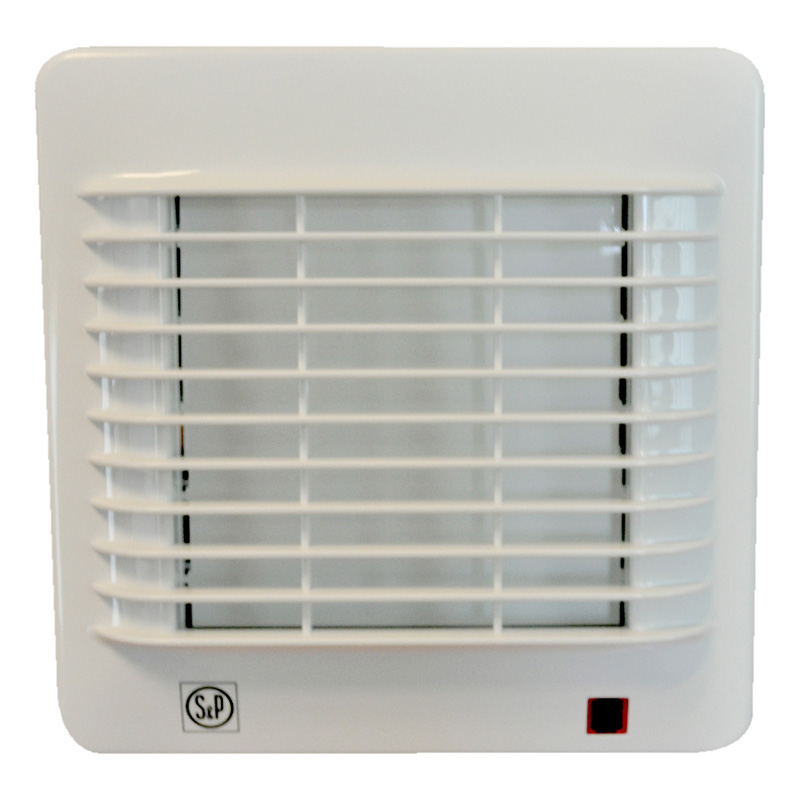 S&P ventilator EDM 100CVM til vinduesmontering m. aut. lukke og snoretræk