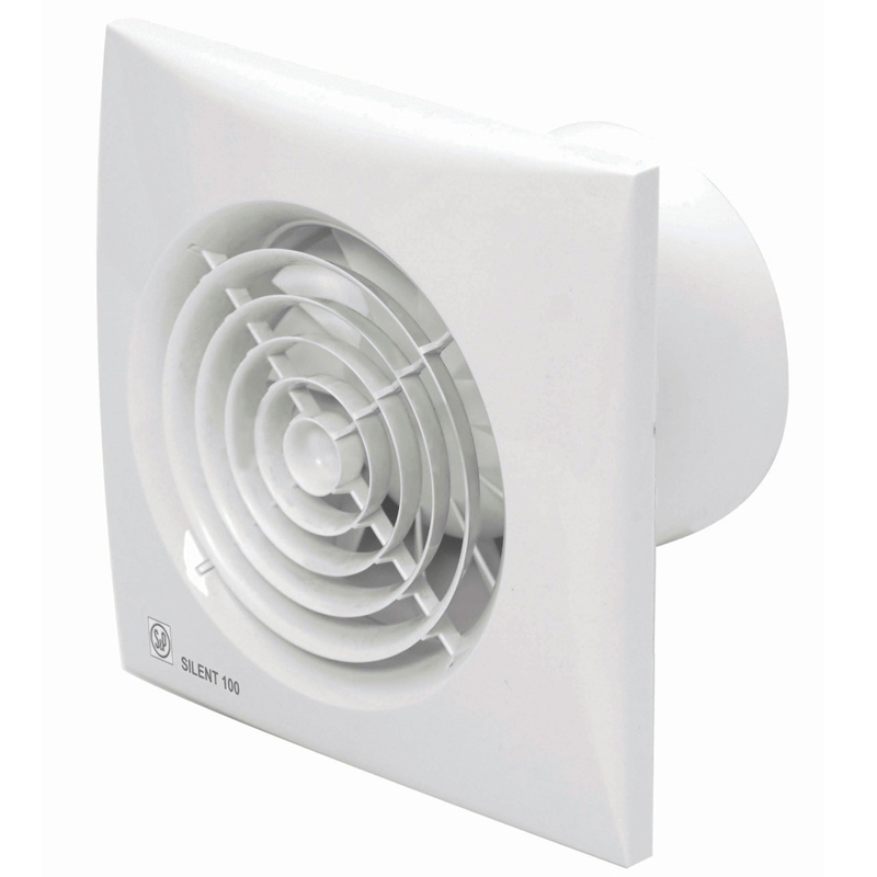 Ventilator Silent 100CHRZ/CHZ m. kontraspjæld, timer, hygrostat og kugleleje