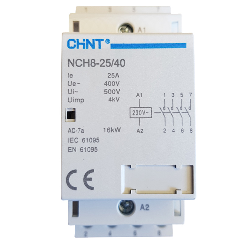 Inst. kontaktor 25A 4-SL 230V AC