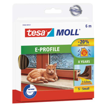 tesamoll® gummitætningsliste E-profil 6mx9mmx4mm brun