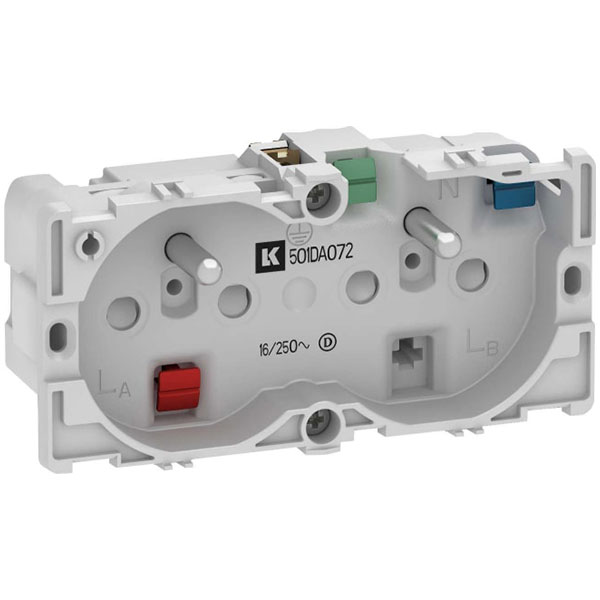 Fuga stikkontakt med pindjord 2 modul 2-pol - uden afdækning