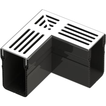 Star Drain 65 x 103 mm PVC-hjørne med grå aluminiumsrist