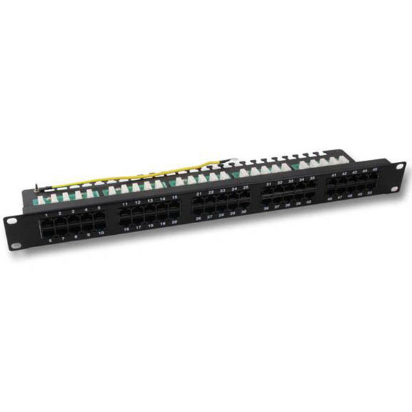 Patchpanel tele 50P 1HE - grå