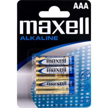 Maxell alkaline AAA/LR03 batteri, 4 stk.