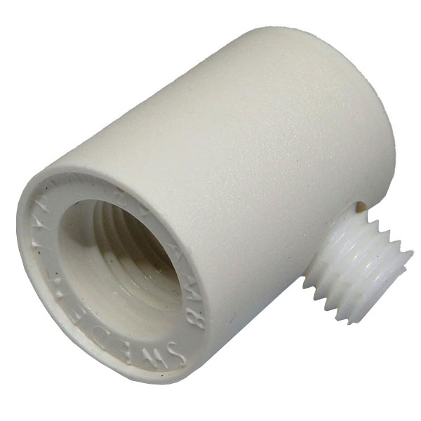 Pinolaflastning med 10mm indvendig gevind - hvid
