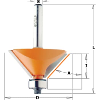 Fasfræser HM Ø45  45° m/leje  