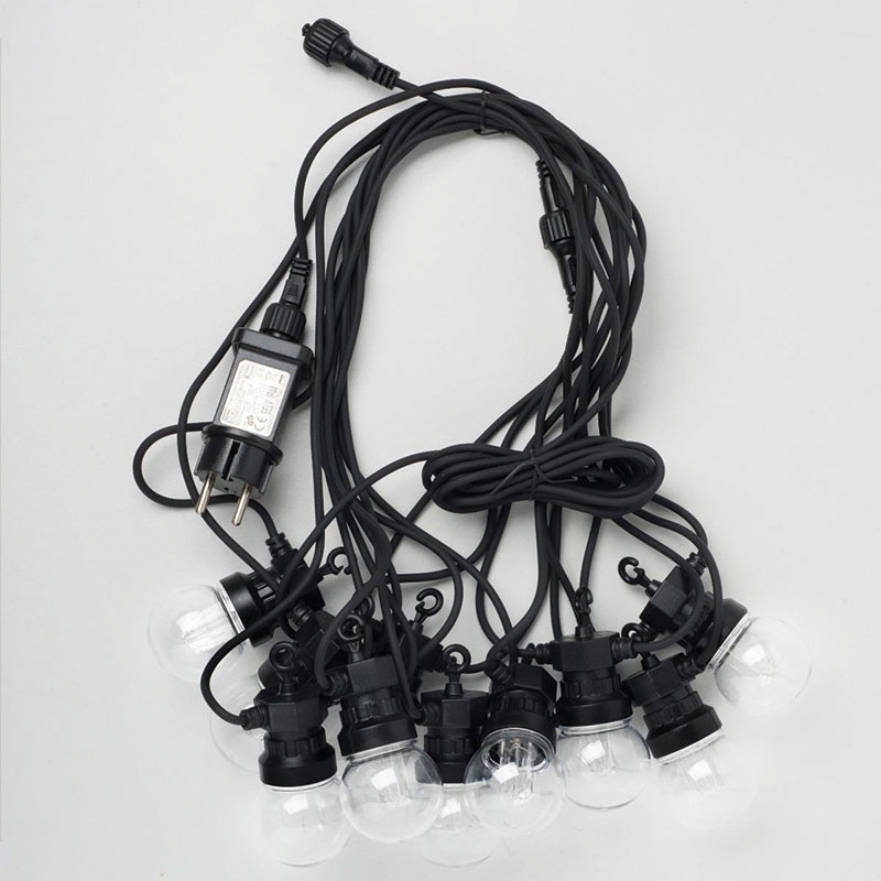 Party lyskæde 8m 10xLED klar Ø50mm IP44 230V