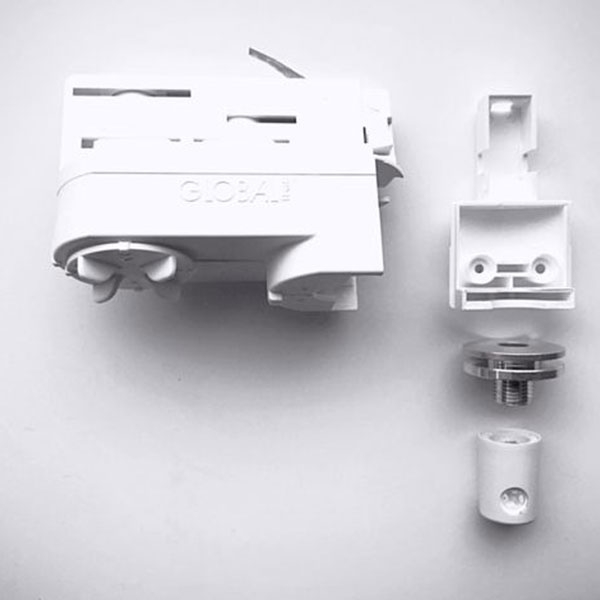 Global 3F pendeladapter m. aflastning - hvid