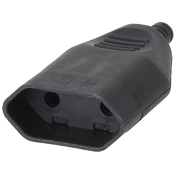 Flad EU forlængerled uden jord - sort