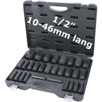 BaTo krafttopsæt 1/2"  10 - 46 mm, lang, 6kt. 29 dele