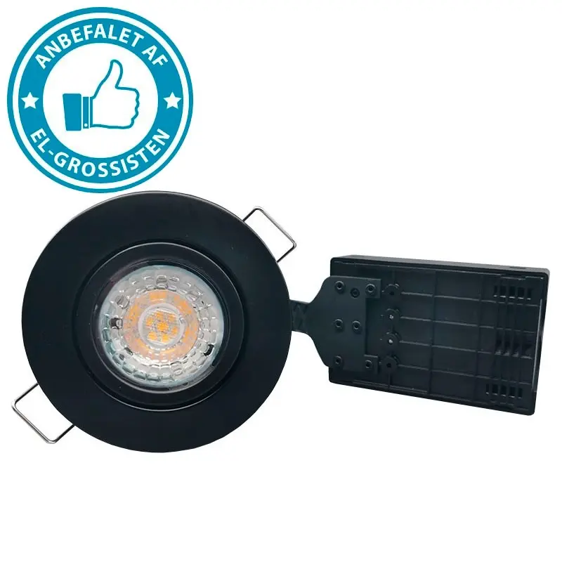 Pro Uni Install m. 5,5W DimTone LED pære - mat sort