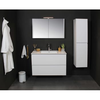 Sanibell Basicline højskab 150x35x35cm hvid højglans